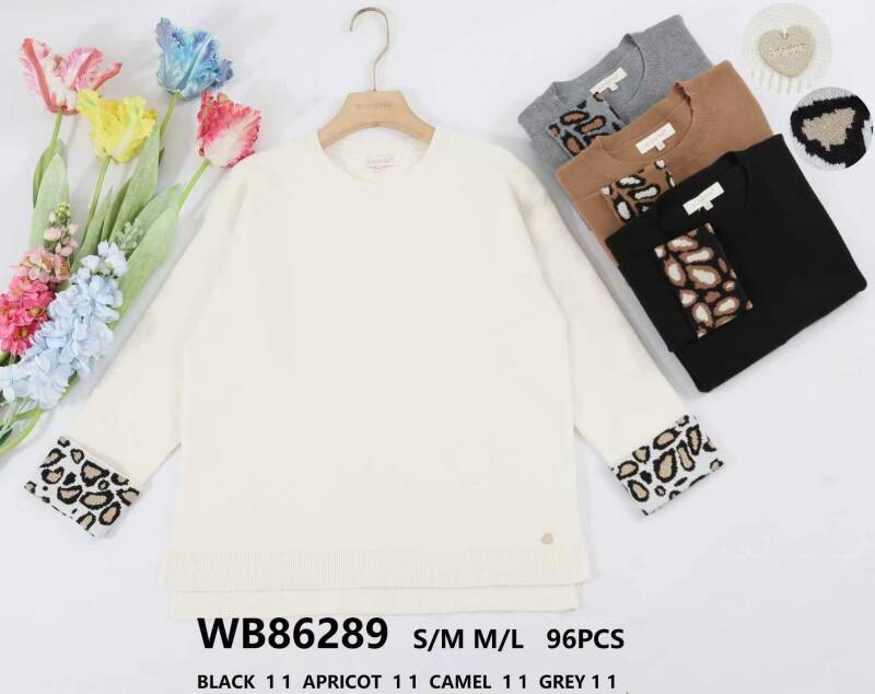 Swetry damskie (Francja produkt) Roz S/M-M/L, Mix Kolor .Paczka 8 szt