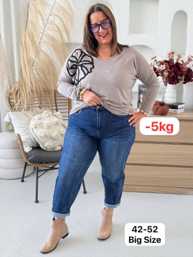 Spodnie damskie jeansy Roz 42-52, 1 Kolor Paczka 10 szt