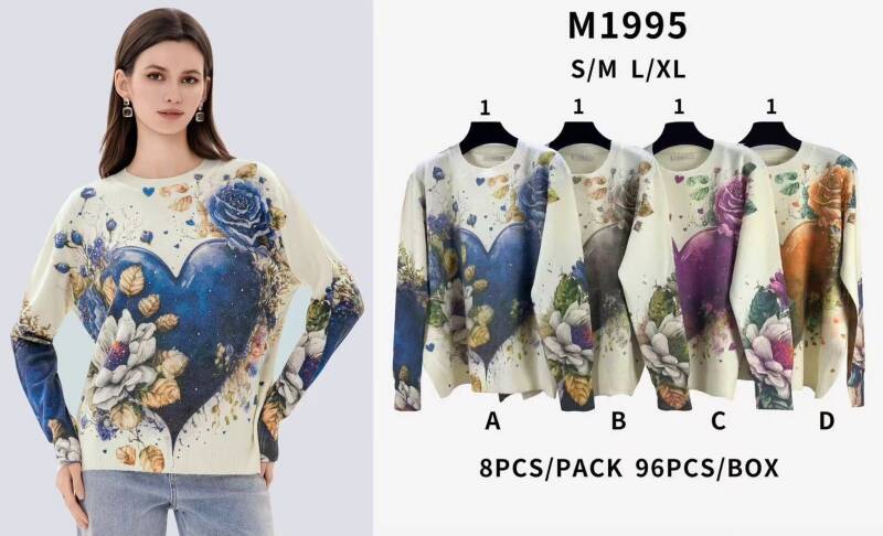 Swetry damskie Roz S/M-L/XL, Mix Kolor Paczka 4 szt
