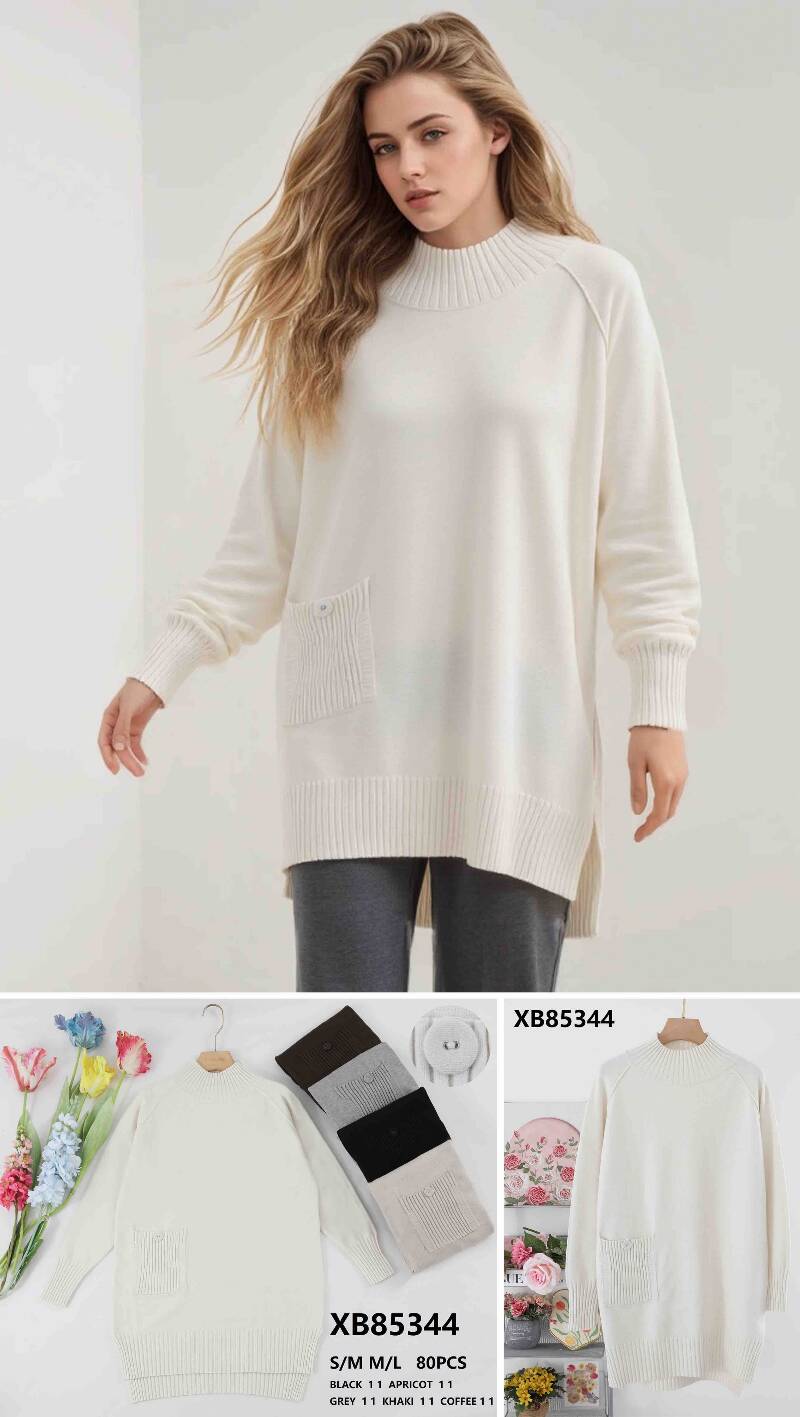 Swetry damskie (Francja produkt) Roz S/M-M/L, Mix Kolor .Paczka 10 szt