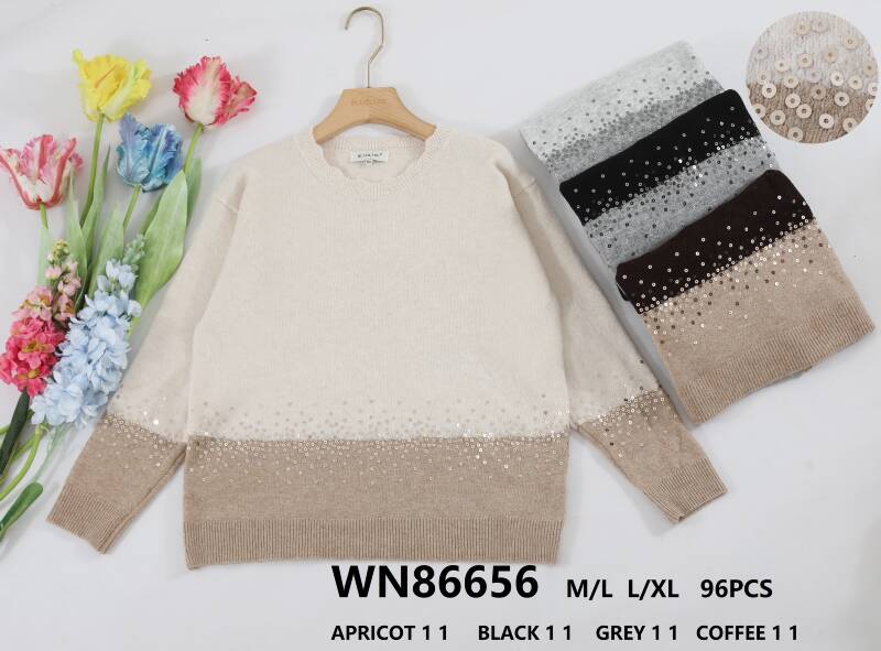 Swetry damskie (Francja produkt) Roz M/L-L/XL, Mix Kolor .Paczka 8 szt