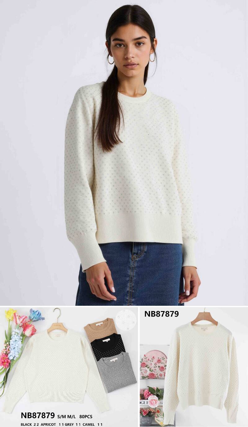 Swetry damskie (Francja produkt) Roz S/M-M/L, Mix Kolor .Paczka 10 szt