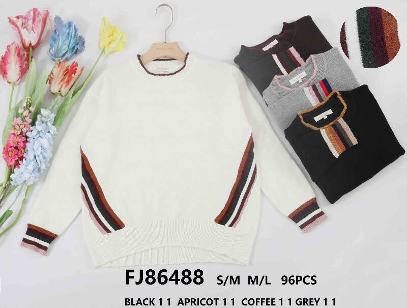 Swetry damskie (Francja produkt) Roz S/M-M/L, Mix Kolor .Paczka 8 szt