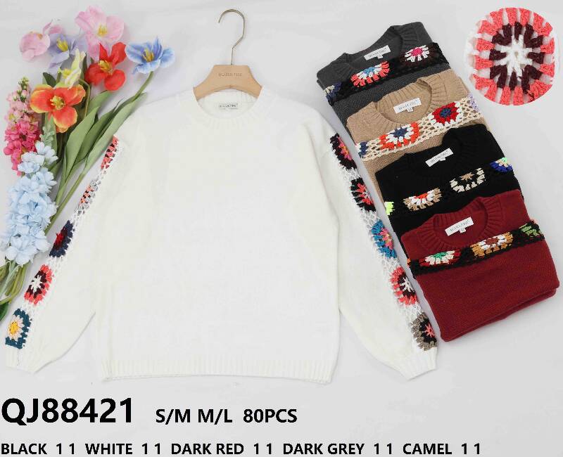 Swetry damskie (Francja produkt) Roz S/M-M/L, Mix Kolor .Paczka 10 szt