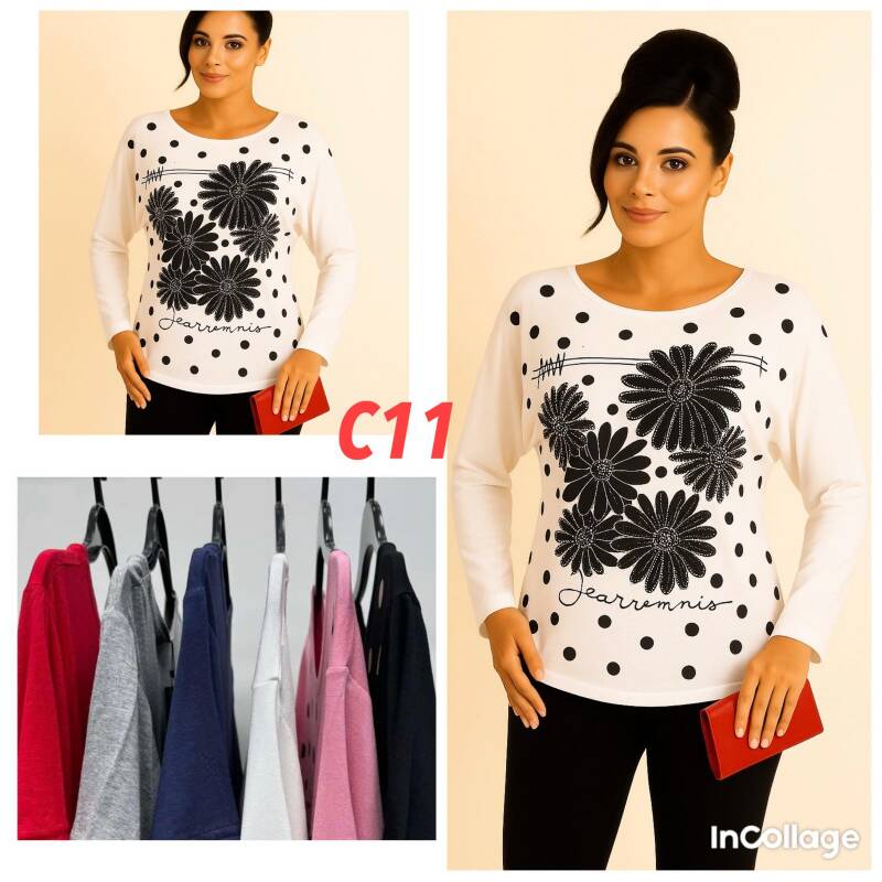 Bluzki damskie Roz XL-3XL, Mix Kolor .Paczka 10 szt
