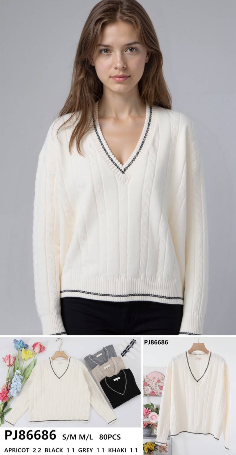Swetry damskie (Francja produkt) Roz S/M-M/L, Mix Kolor .Paczka 10 szt