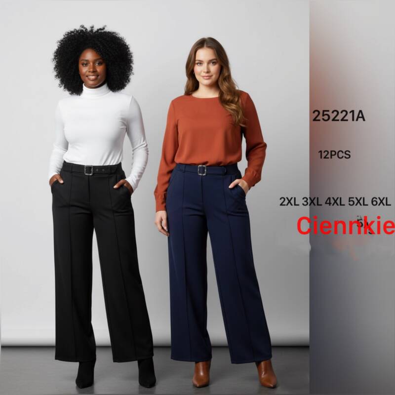 Spodnie damskie Roz 2XL-6XL, 1 kolor Paczka 12 szt