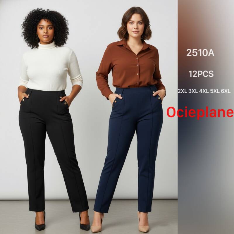 Spodnie damskie Roz 2XL-6XL, 1 kolor Paczka 12 szt