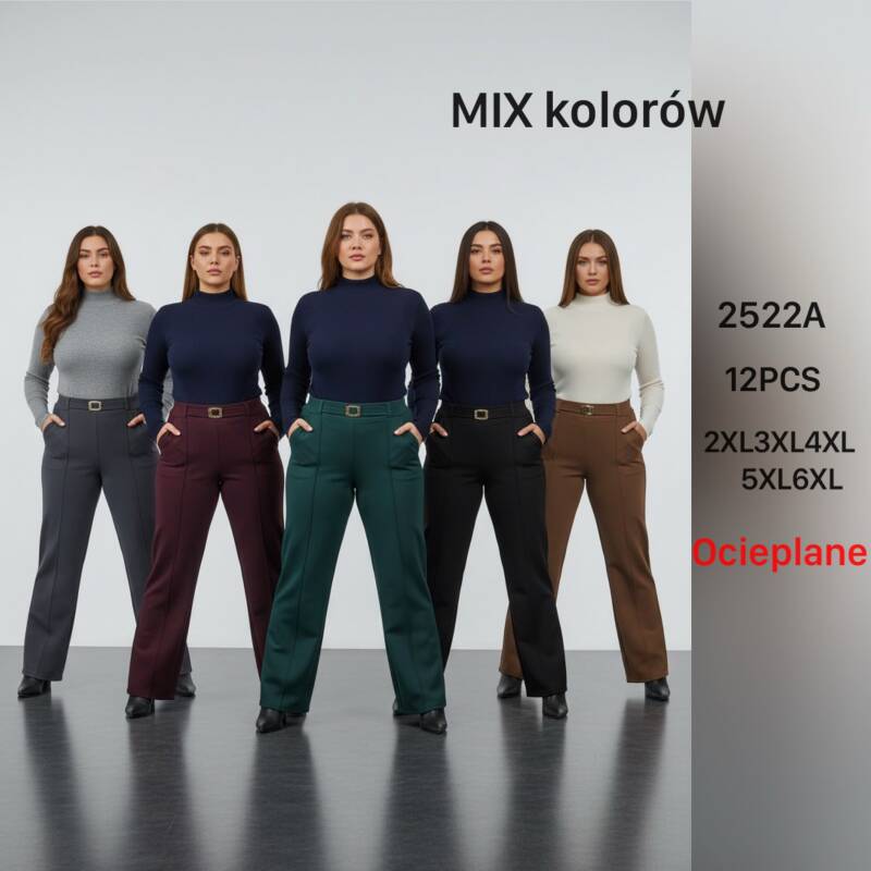 Spodnie damskie Roz 2XL-6XL, 1 kolor Paczka 12 szt