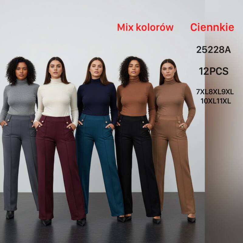 Spodnie damskie Roz 7XL-11XL, 1 kolor Paczka 12 szt