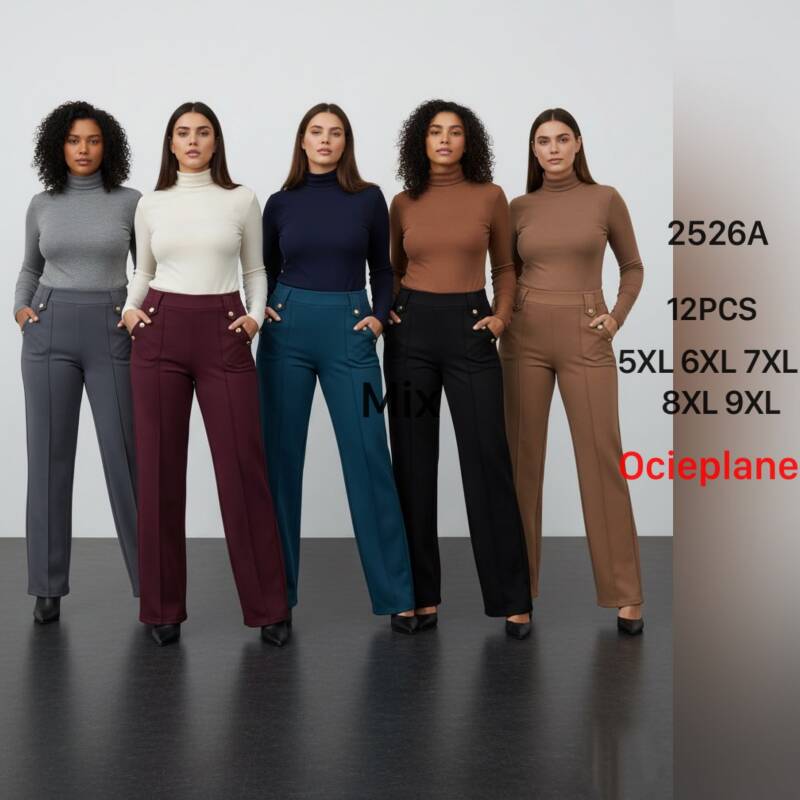 Spodnie damskie Roz 5XL-9XL, 1 kolor Paczka 12 szt