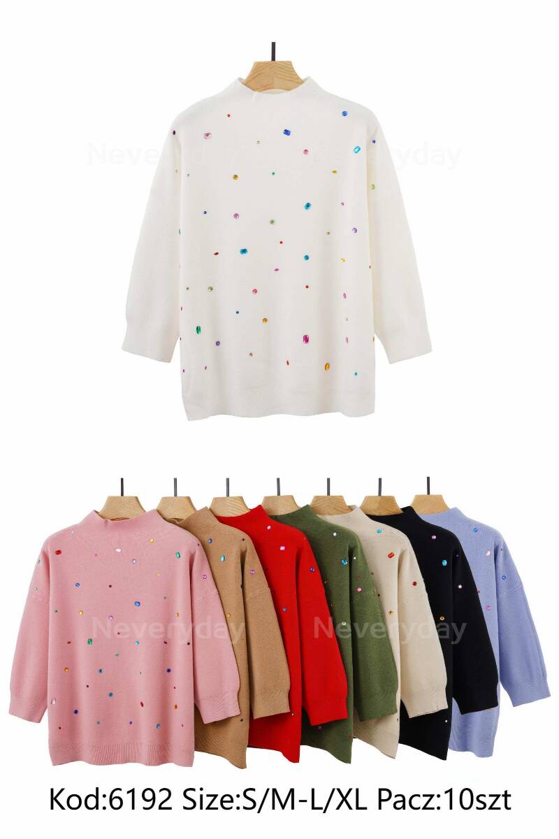 Swetry damskie Roz S/M-L/XL. Mix kolor. Paczka 10 szt