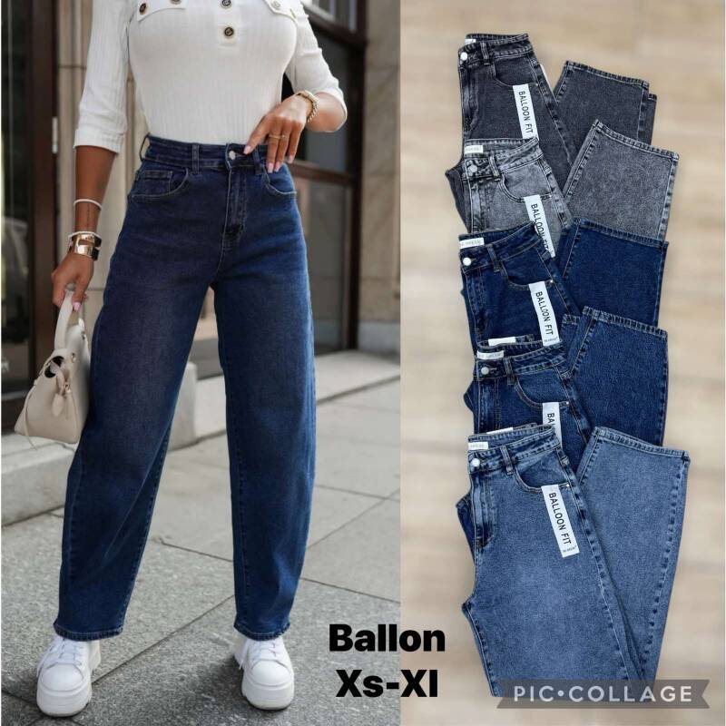 Spodnie damskie jeansy Roz XS-XL, 1 Kolor Paczka 12 szt