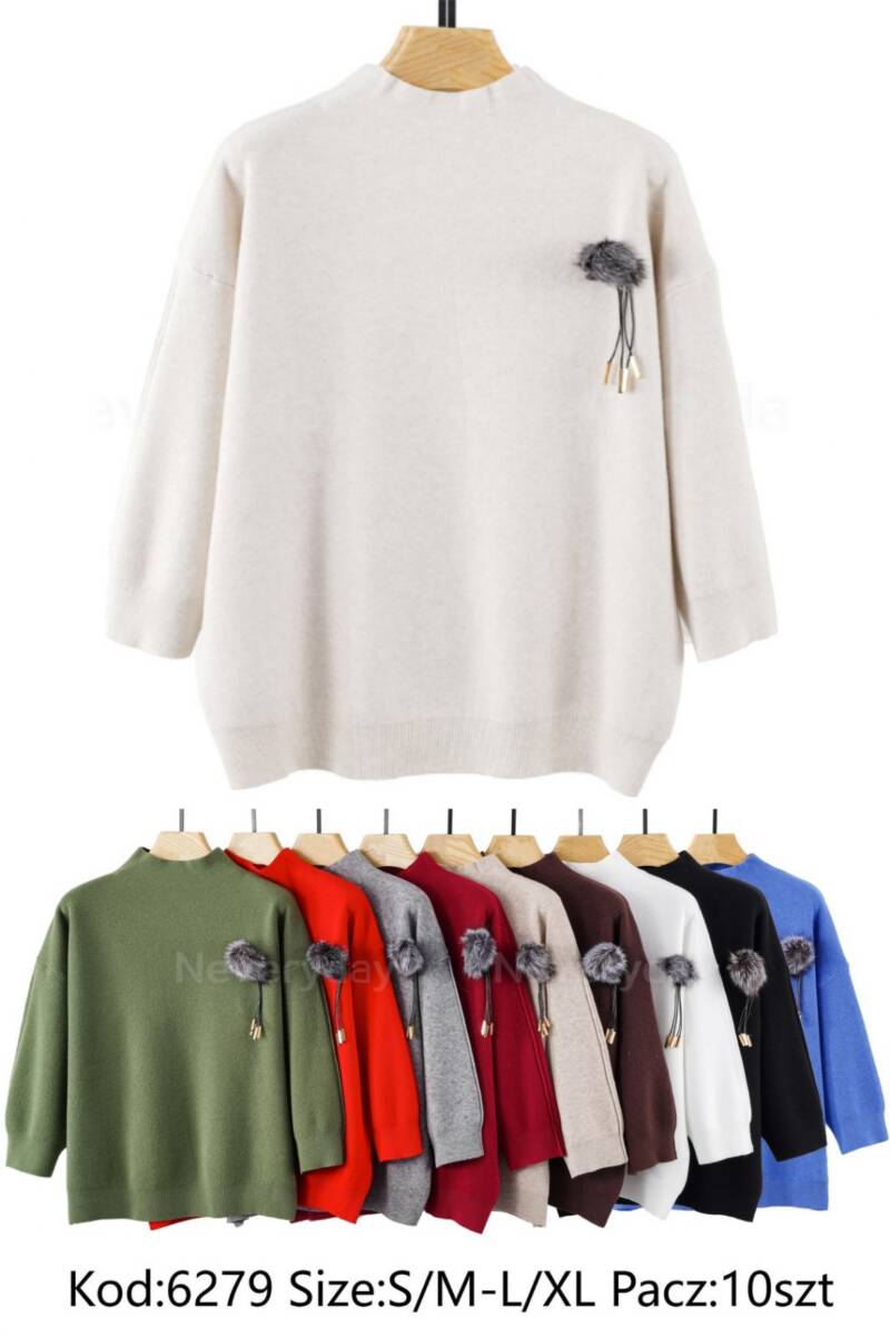 Swetry damskie Roz S/M-L/XL. Mix kolor. Paczka 10 szt