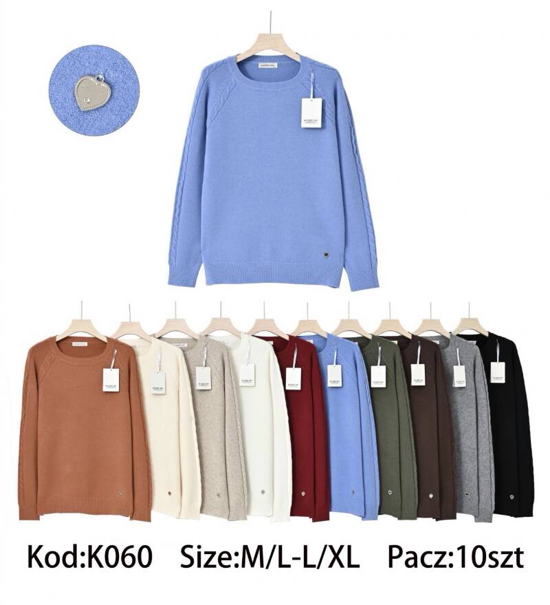 Swetry damskie Roz M/L-L/XL. Mix kolor. Paczka 10 szt