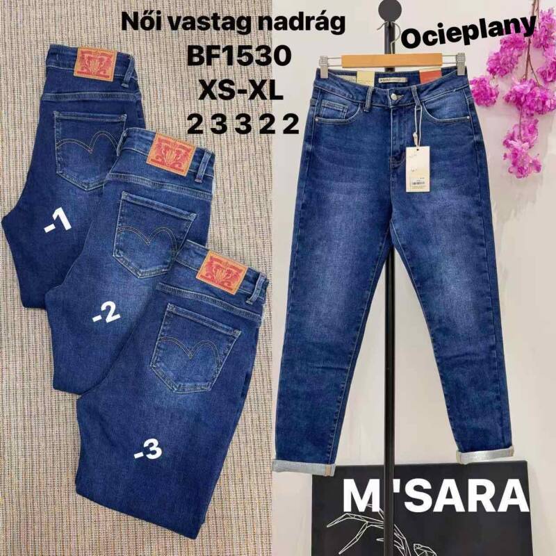 Spodnie damskie jeansy Roz XS-XL, 1 Kolor Paczka 12 szt