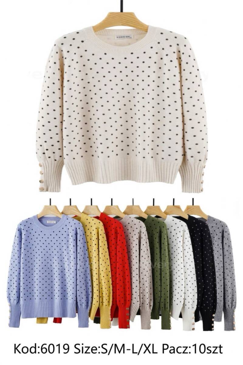 Swetry damskie Roz S/M-L/XL. Mix kolor. Paczka 10 szt