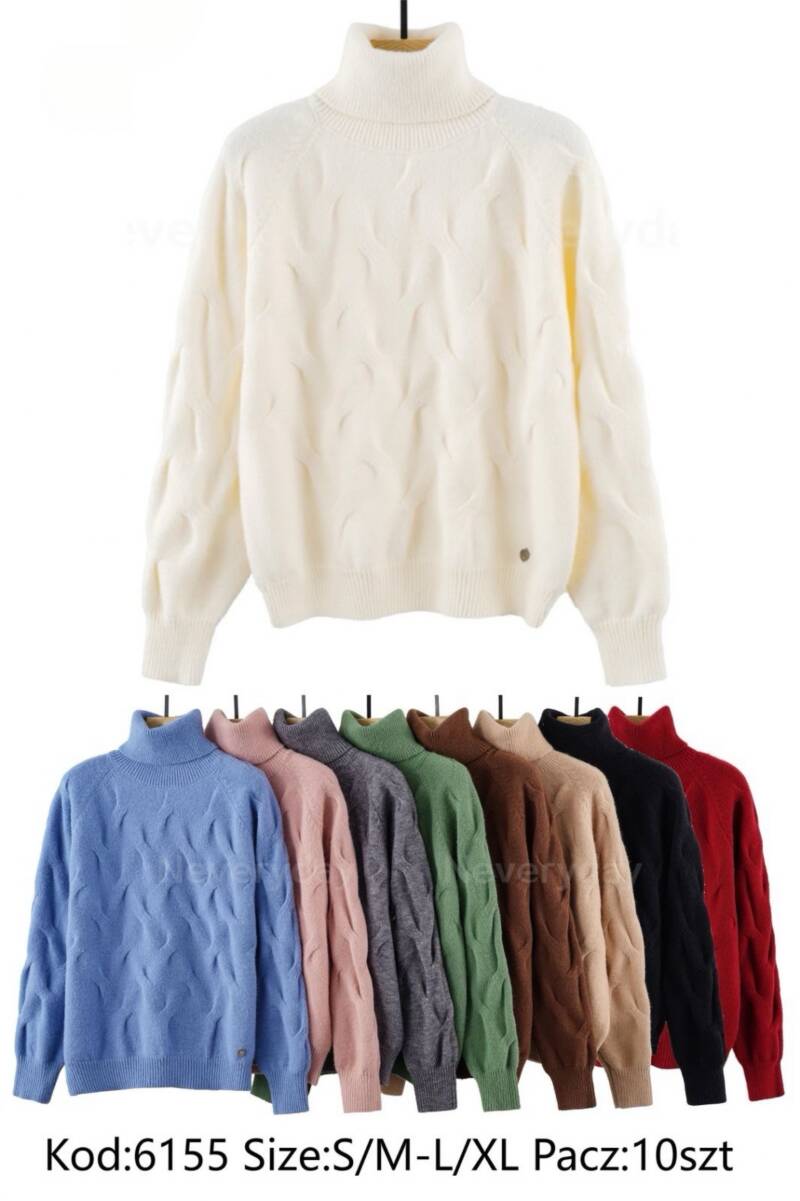 Swetry damskie Roz S/M-L/XL. Mix kolor. Paczka 10 szt
