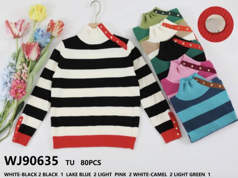 Swetry damskie Roz Standard. Mix kolor. Paczka 10 szt