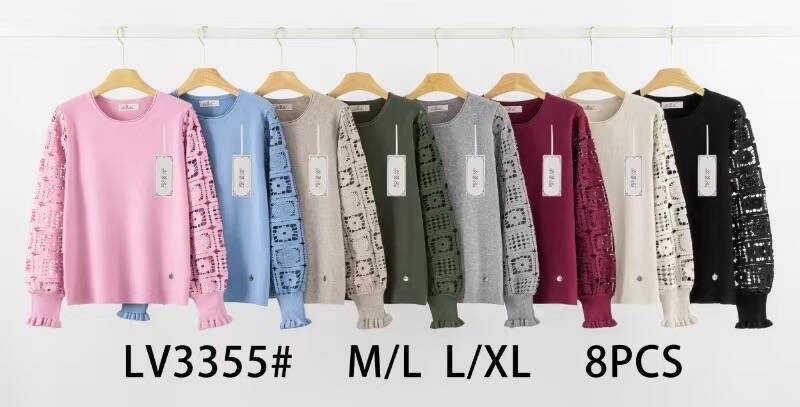 Swetry damskie Roz M/L-L/XL. Mix kolor. Paczka 8 szt