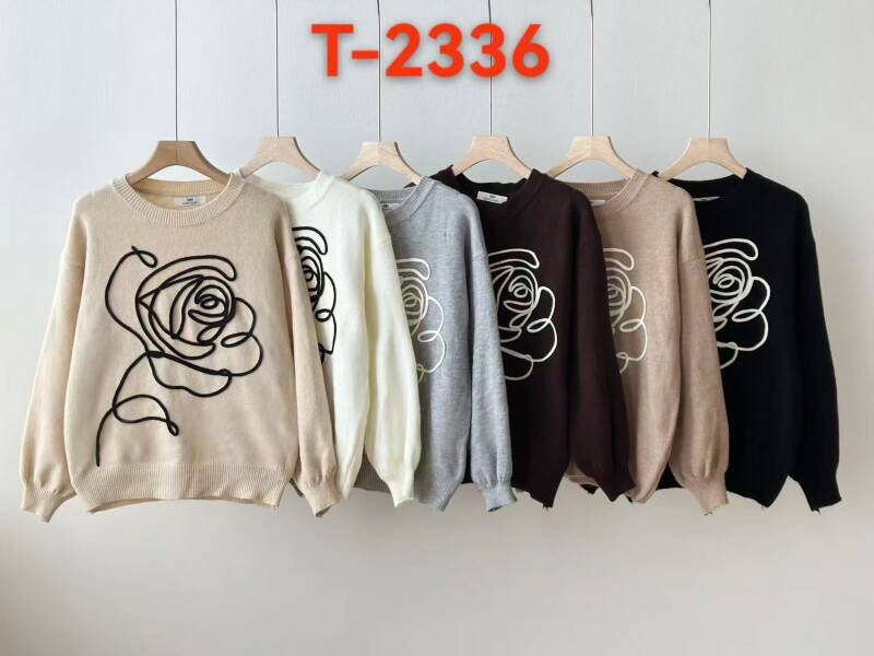 Swetry damskie Roz M/L-L/XL. Mix kolor. Paczka 12 szt