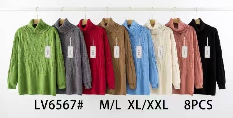 Swetry damskie Roz M/L-XL/2XL. Mix kolor. Paczka 8 szt