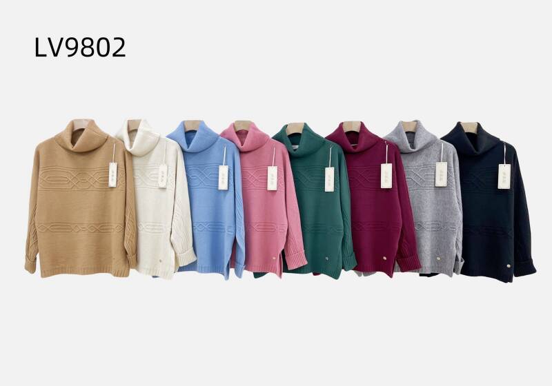 Swetry damskie Roz M/L-L/XL. Mix kolor. Paczka 8 szt