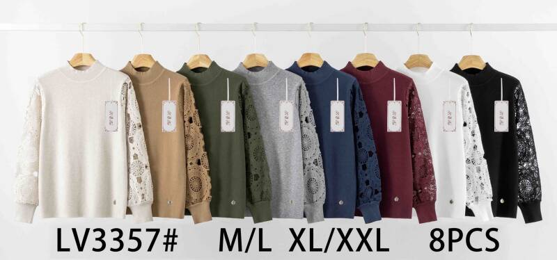 Swetry damskie Roz M/L-XL/2XL. Mix kolor. Paczka 8 szt