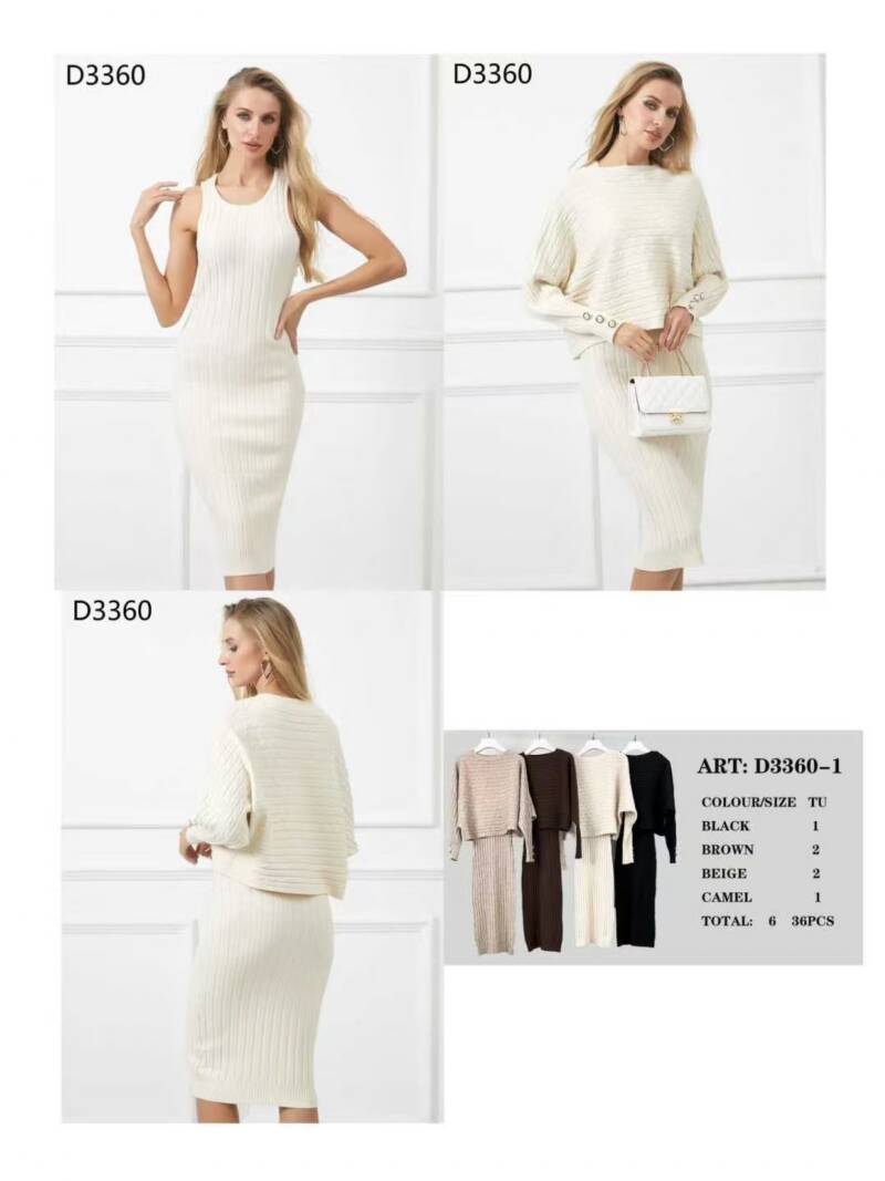 Komplet damskie Roz Standard. Mix kolor. Paczka 6 szt