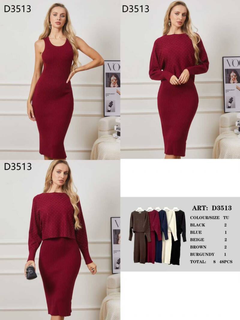 Komplet damskie Roz Standard. Mix kolor. Paczka 8 szt