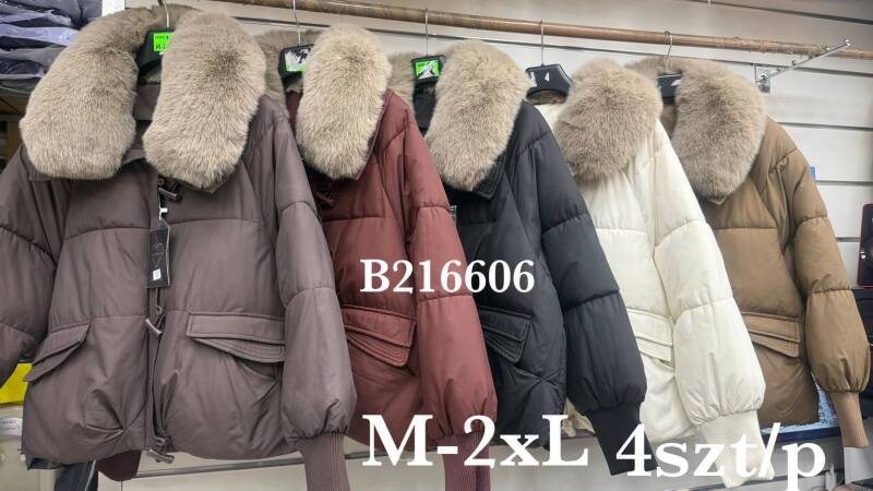 Kurtki damskie zimowe Roz M-2XL, 1 Kolor Paczka 4 szt