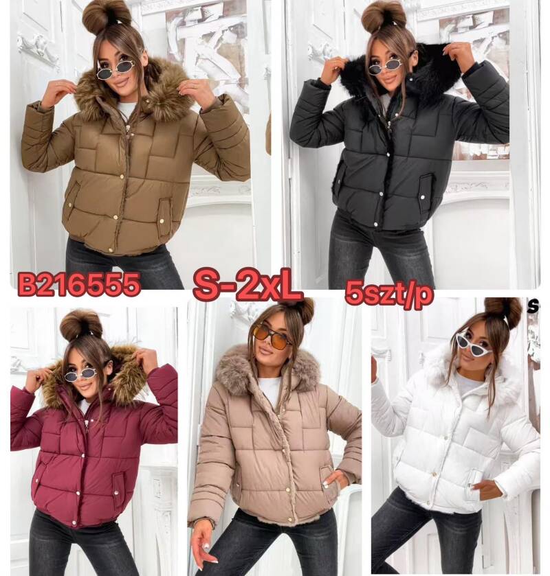 Kurtki damskie zimowe Roz S-2XL, 1 Kolor Paczka 5 szt