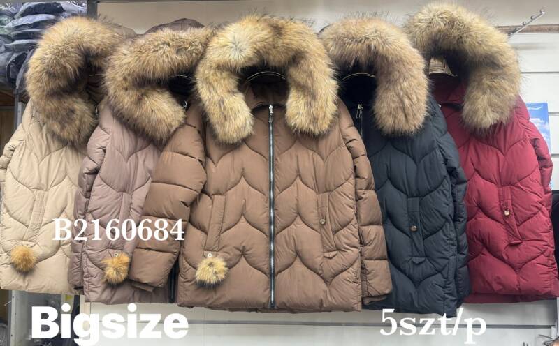 Kurtki damskie zimowe Roz S-2XL, 1 Kolor Paczka 5 szt 