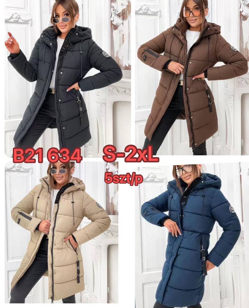 Kurtki damskie zimowe Roz S-2XL, 1 Kolor Paczka 5 szt 
