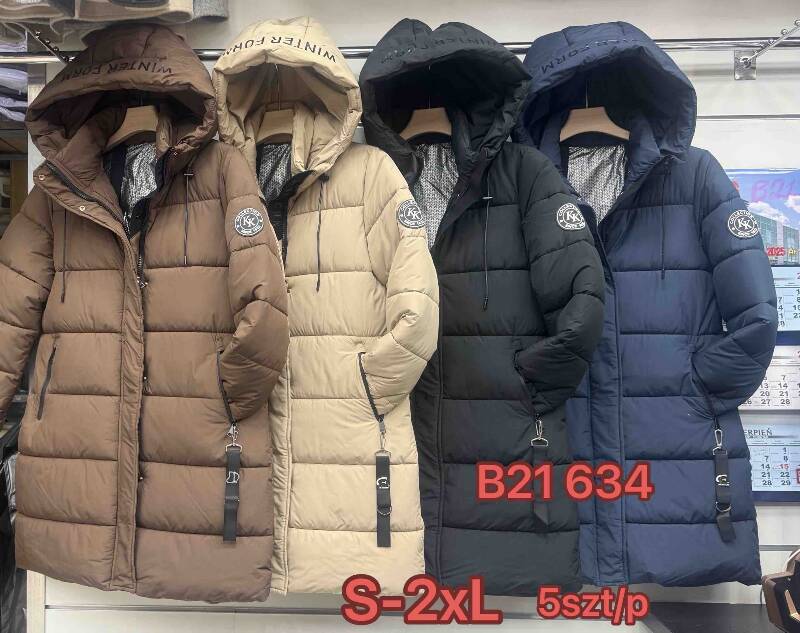 Kurtki damskie zimowe Roz S-2XL, 1 Kolor Paczka 5 szt 