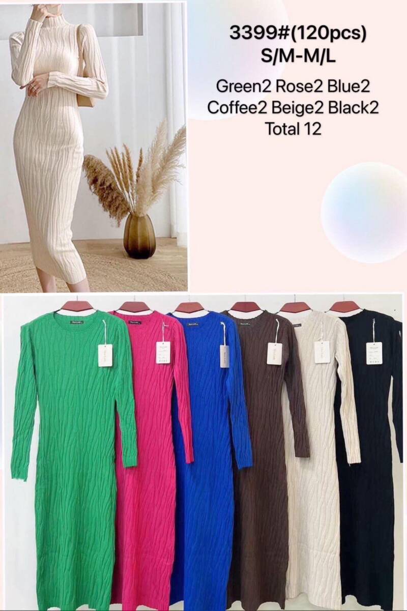 Sukienki damskie Roz S/M-L/XL, Mix Kolor Paczka 12 szt