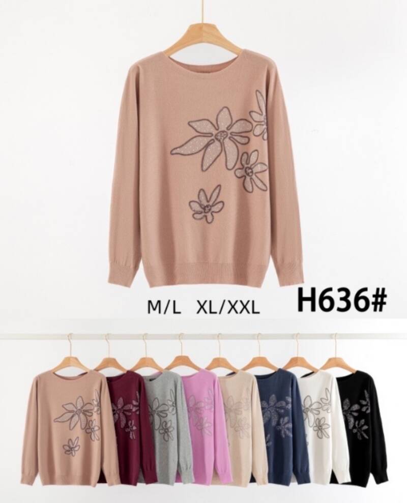 Swetry damskie Roz M/L-L/XL, Mix Kolor Paczka 12 szt
