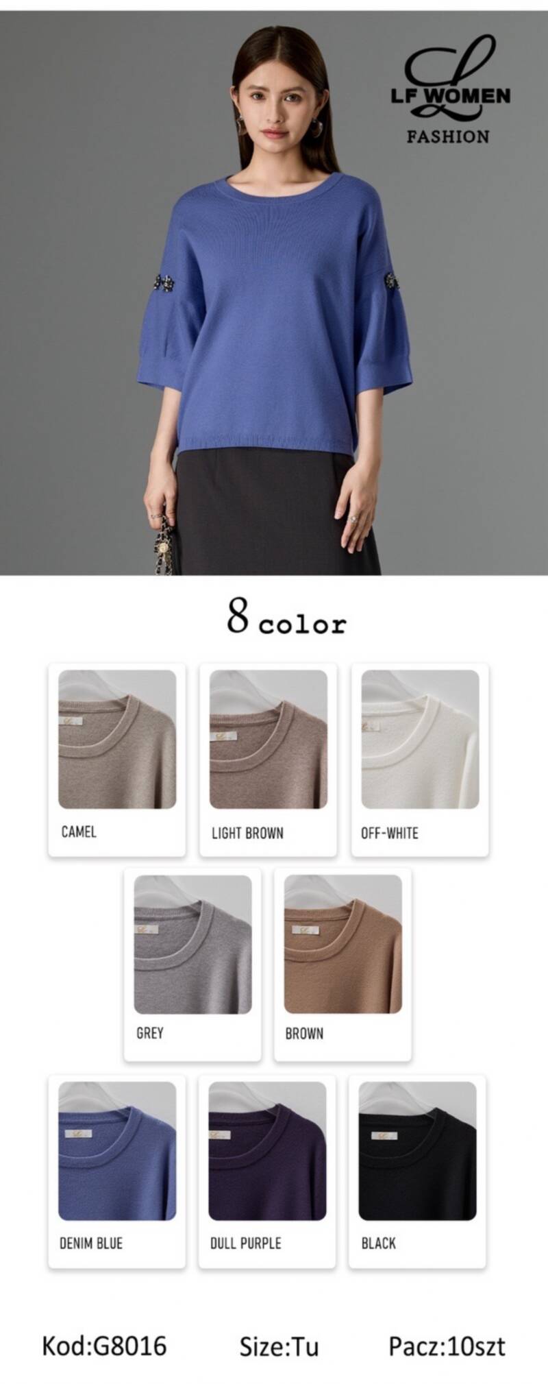 Bluzki damskie Roz Standard, Mix Kolor .Paczka 10 szt