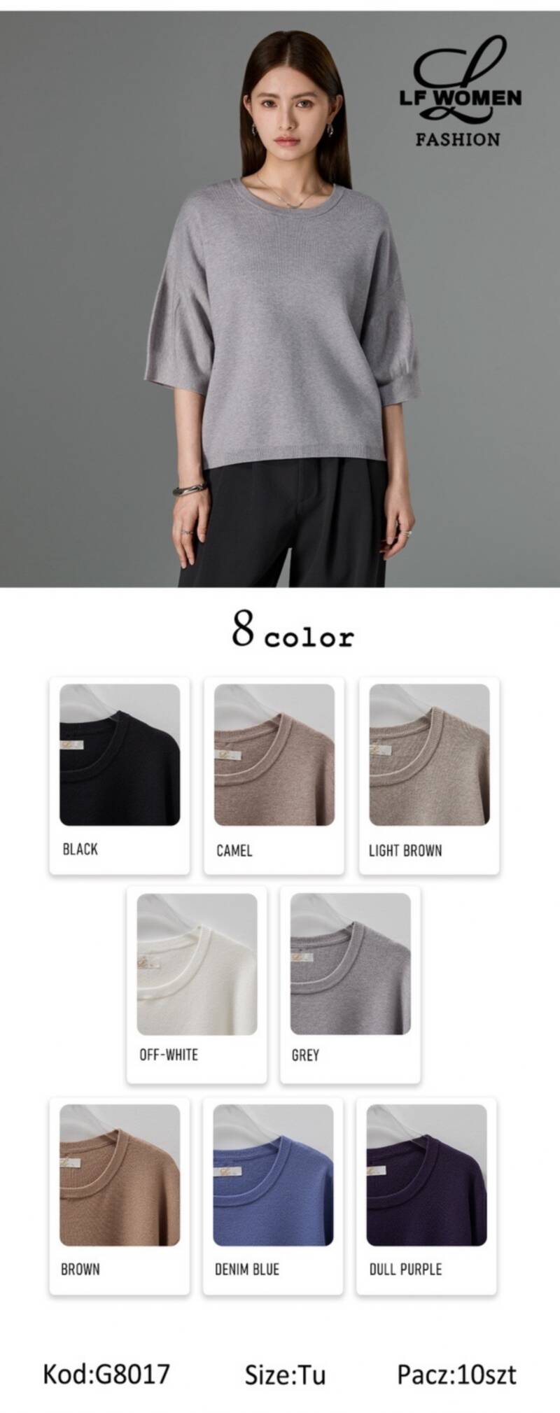 Bluzki damskie Roz Standard, Mix Kolor .Paczka 10 szt