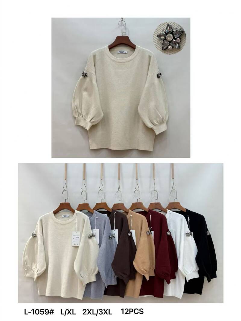 Bluzki damskie Roz L-3XL, Mix Kolor .Paczka 12 szt