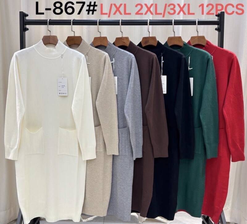Sukienki damskie Roz L-3XL, Mix Kolor Paczka 12 szt