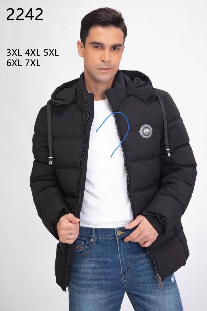 Kurtka męska zimowa Roz 3XL-7XL, 1 Kolor Paczka 5 szt