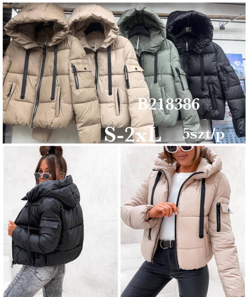 Kurtki damskie zimowe Roz S-2XL, 1 Kolor Paczka 5 szt