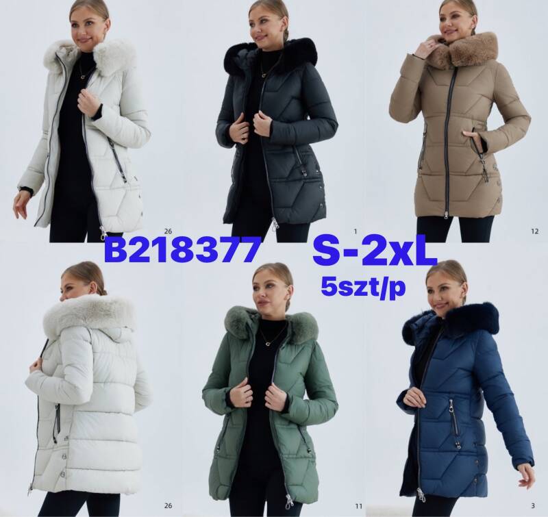 Kurtki damskie zimowe Roz S-2XL, 1 Kolor Paczka 5 szt
