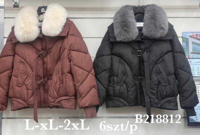 Kurtki damskie zimowe Roz L-2XL, 1 Kolor Paczka 6 szt