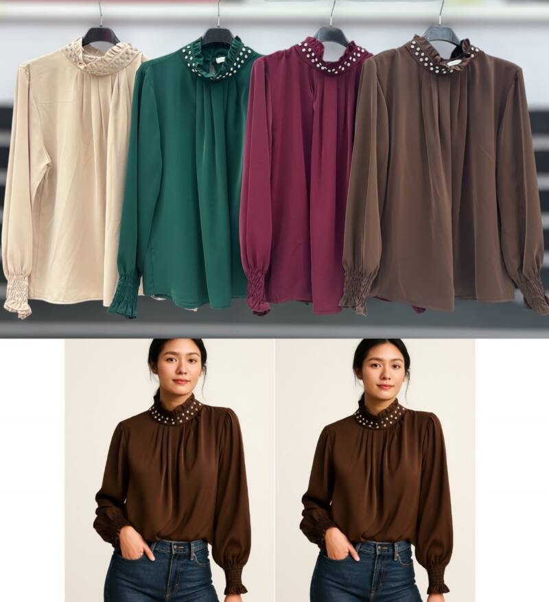 Bluzki damskie (Włoskie produkt) Roz S-XL, Mix Kolor Paczka 5 szt