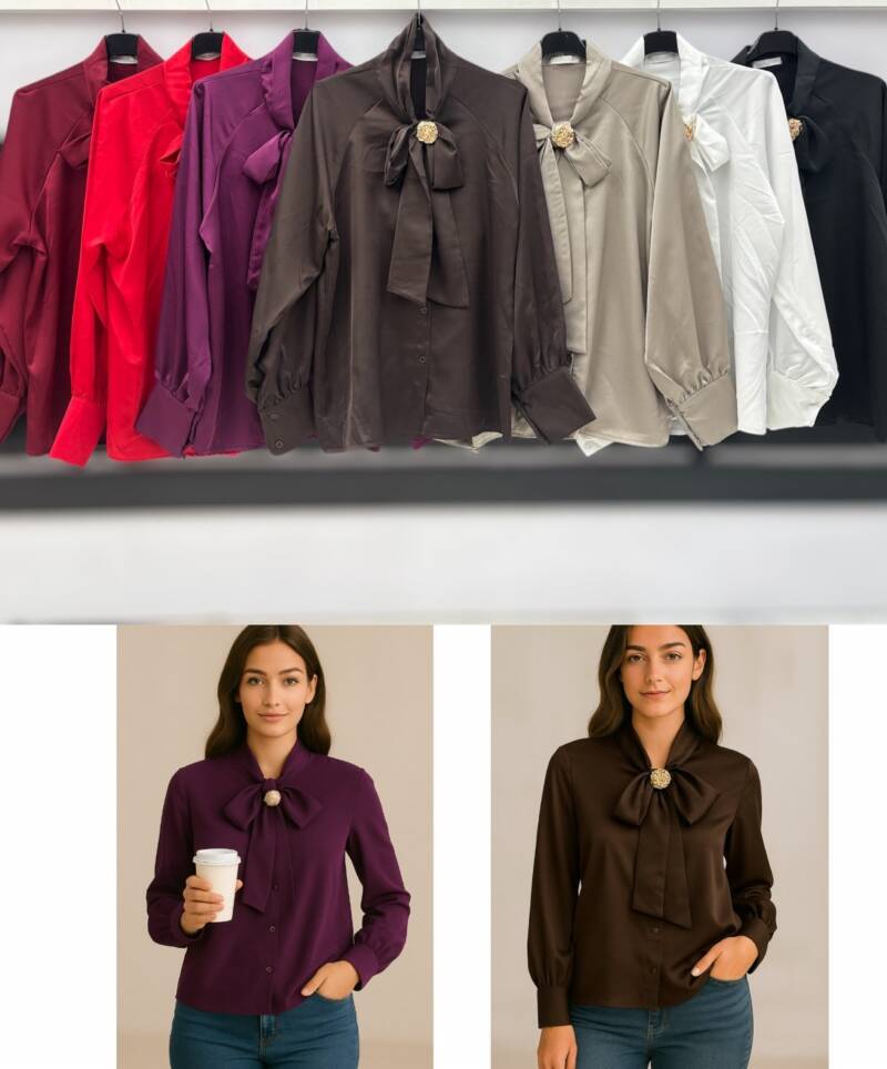  Koszule  damskie (Włoskie produkt) Roz S-XL, Mix Kolor Paczka 5 szt