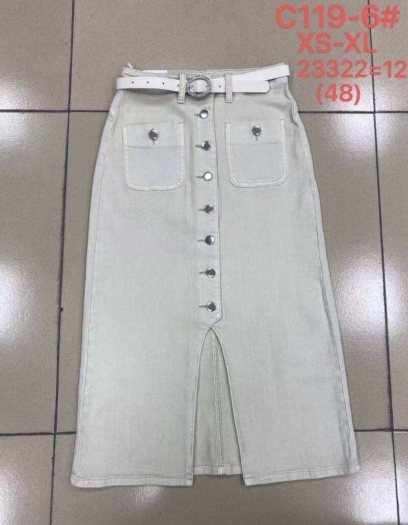 Spódnice damskie jeansy Roz XS-XL, 1 Kolor Paczka 12 szt
