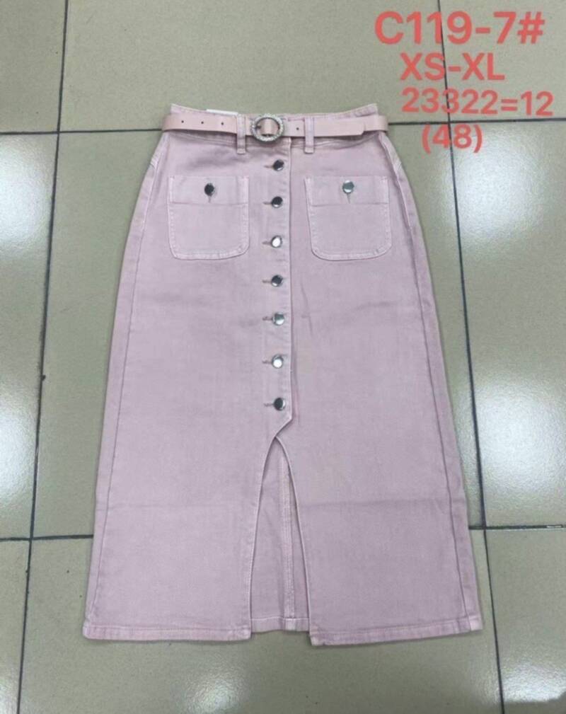 Spódnice damskie jeansy Roz XS-XL, 1 Kolor Paczka 12 szt