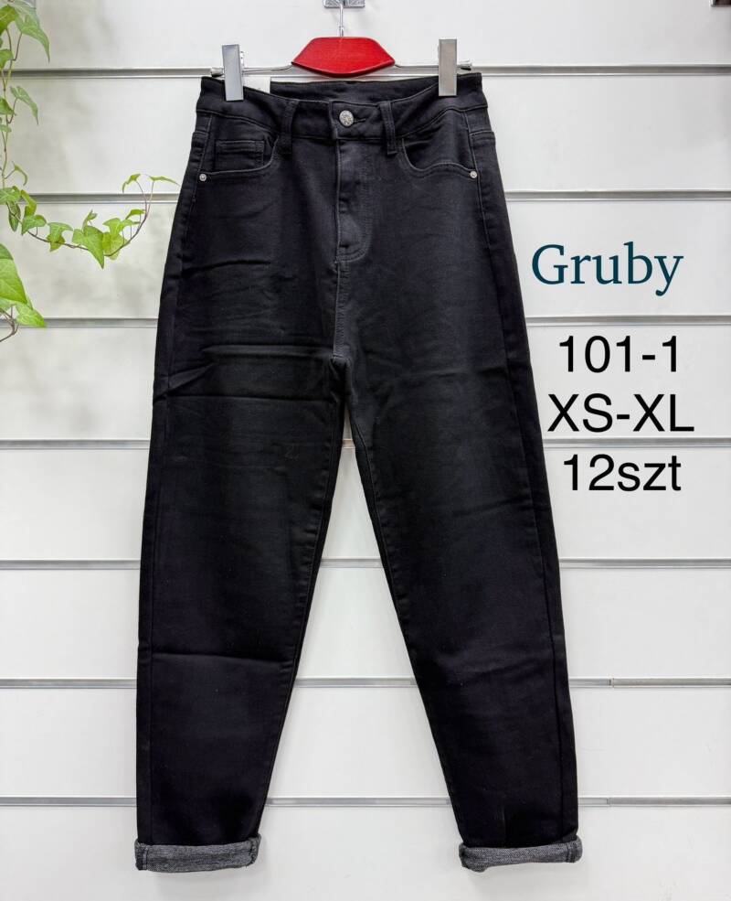 Spodnie damskie jeansy Roz XS-XL, 1 Kolor Paczka 12 szt